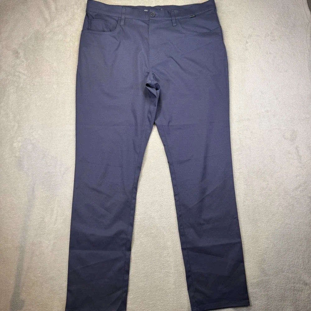 TravisMathew Right On Time Mens 36 Navy Blue Golf Performance Pants 1MT435